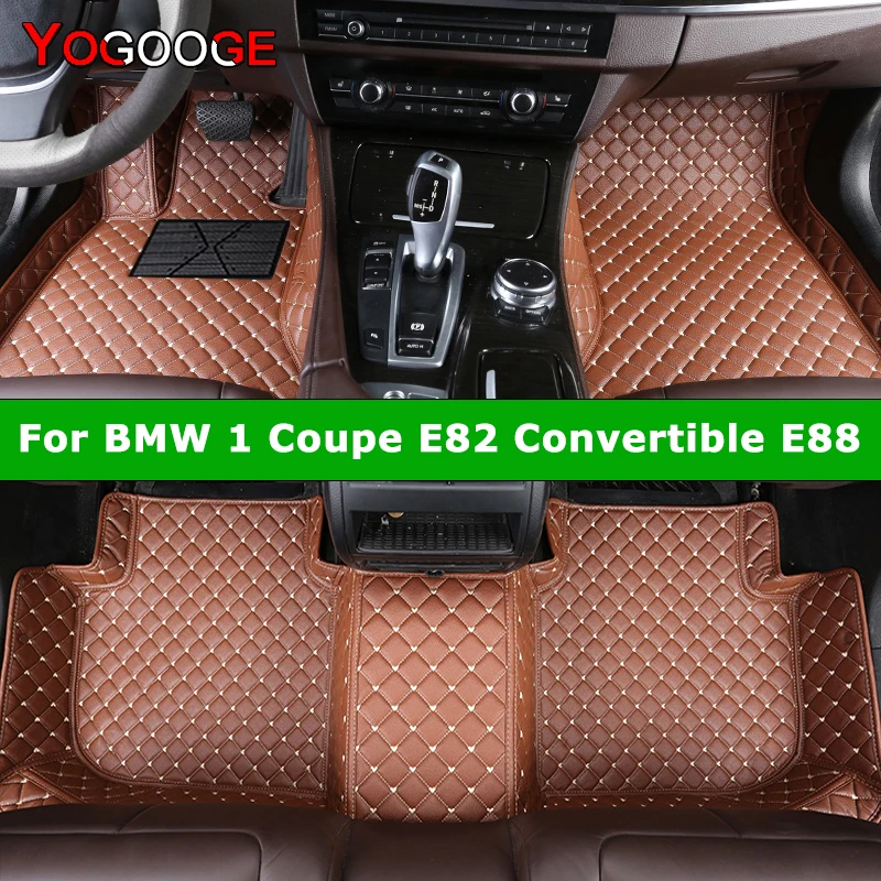 

YOGOOGE Custom Car Floor Mats For BMW 1er Coupe E82 Convertible E88 2007-2013 Auto Carpets Foot Coche Accessorie