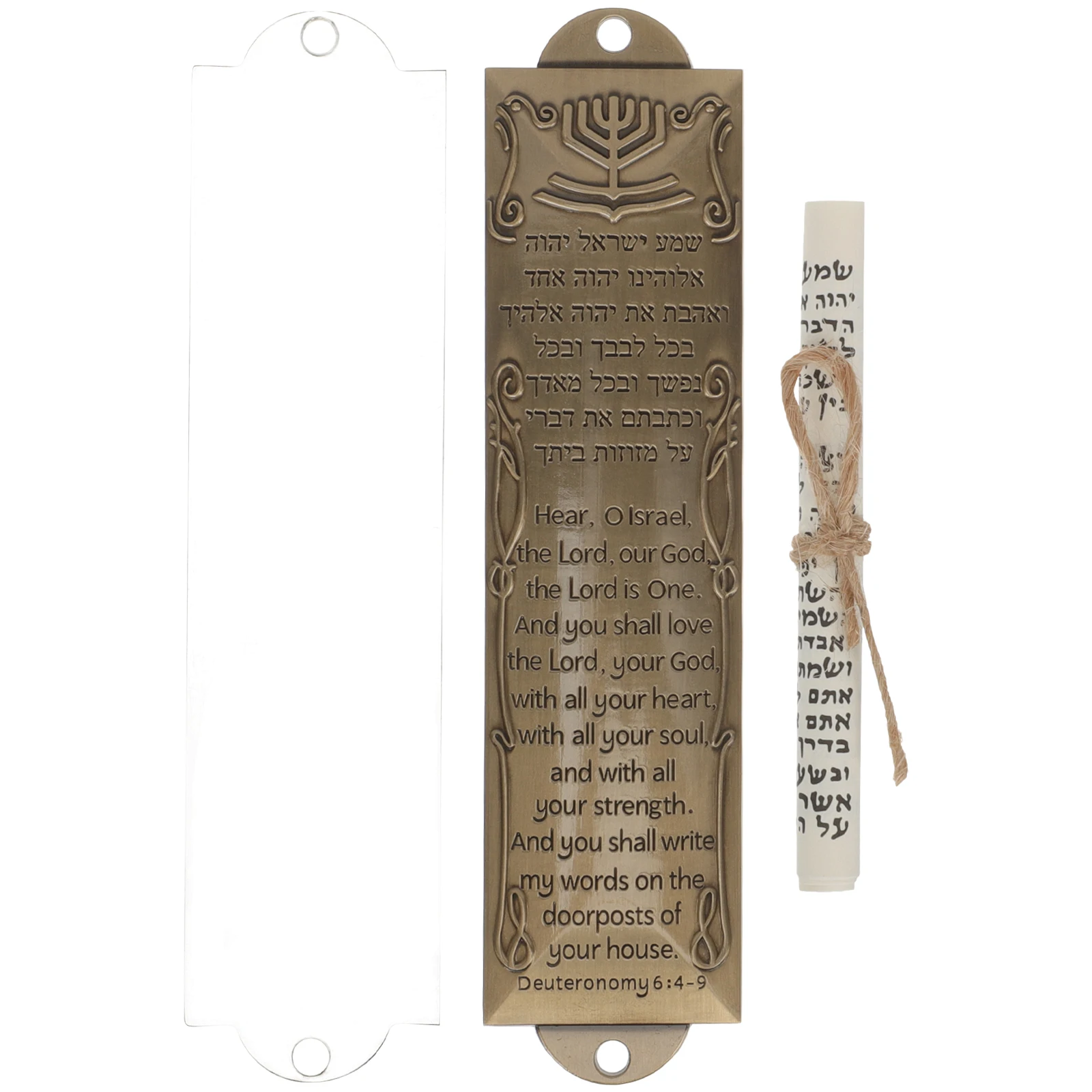 1 Set Metal Mezuzah Ornament Mezuzah Judaica Door Scroll Decor Vintage Plaque Adornment Alloy Mezuza Religious Gift