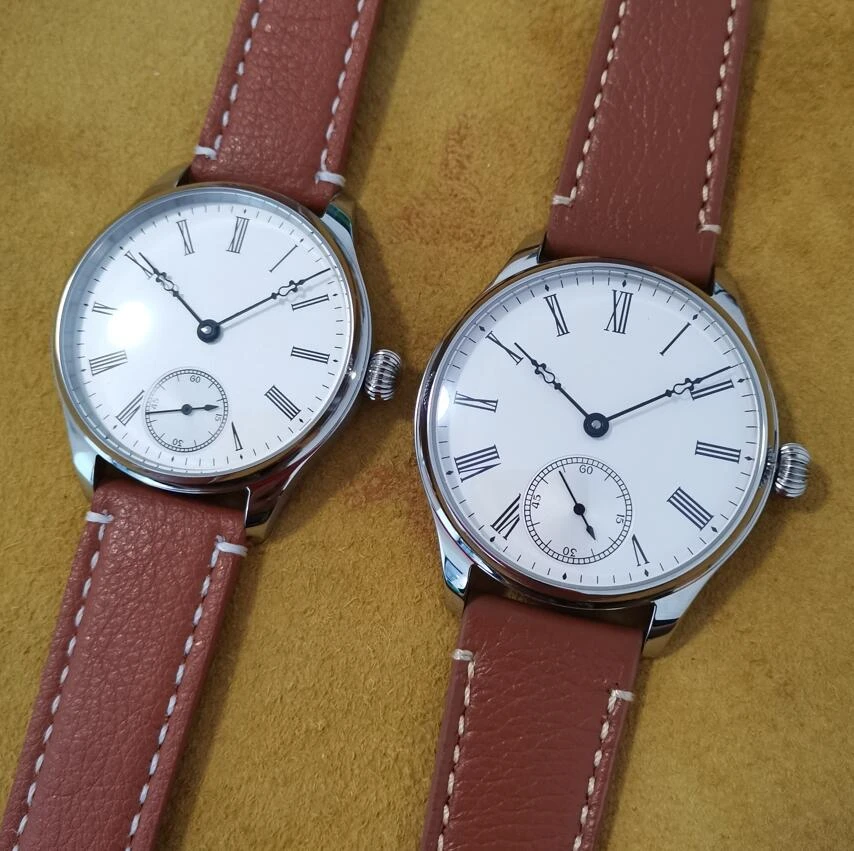 41mm or 44mm manual mechanical watch Rice white dial with Roman number