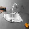 Stainless Steel Single Triangle Corner Sink with Faucet, Mini Bar Sink 3