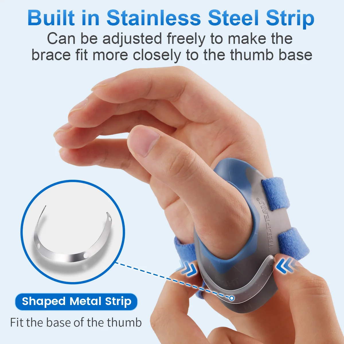 VELPEAU Thumb Brace for CMC Joint Pain, Osteoarthritis, Arthritis and Tendonitis Thumb Support Stabilizer with Elastic Sleeve 5