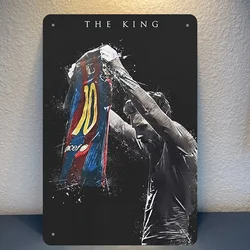 Lionel Messi The King Metal Tin Sign - Durable Sports - Themed Wall Art - 40x30cm