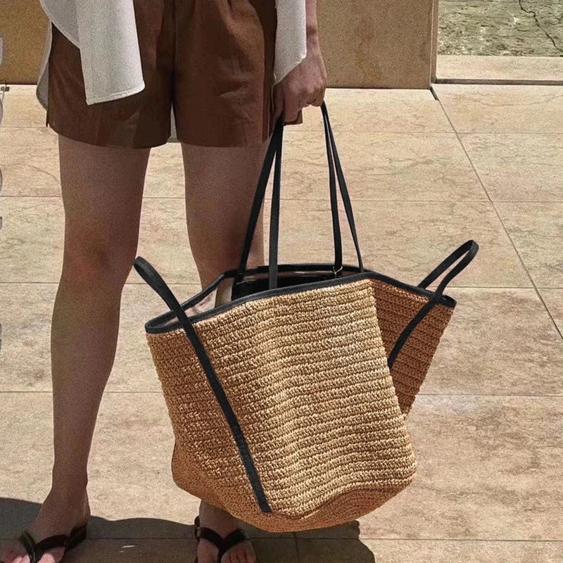 NEW FASHION TASSEL PAPER ROPE BRAIDED BAG_CWAB4699