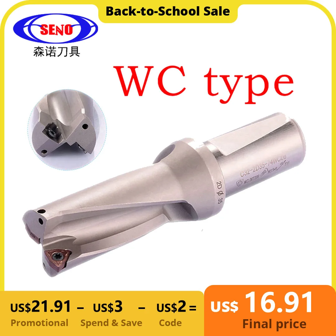 SENO WC Series Insert Bit U Drill 2D 3D 4D 14mm-50mm Fast for Each WCMX WCMT Series Insert Mechanical Lathe CNC Drill Bit Set