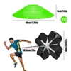 Pro Speed & Agility Training Set— Includes 12 Rung 20ft Agility Ladder , 12 Disc Cones, 4 Steel Stakes, 1 Resistance Parachute 3