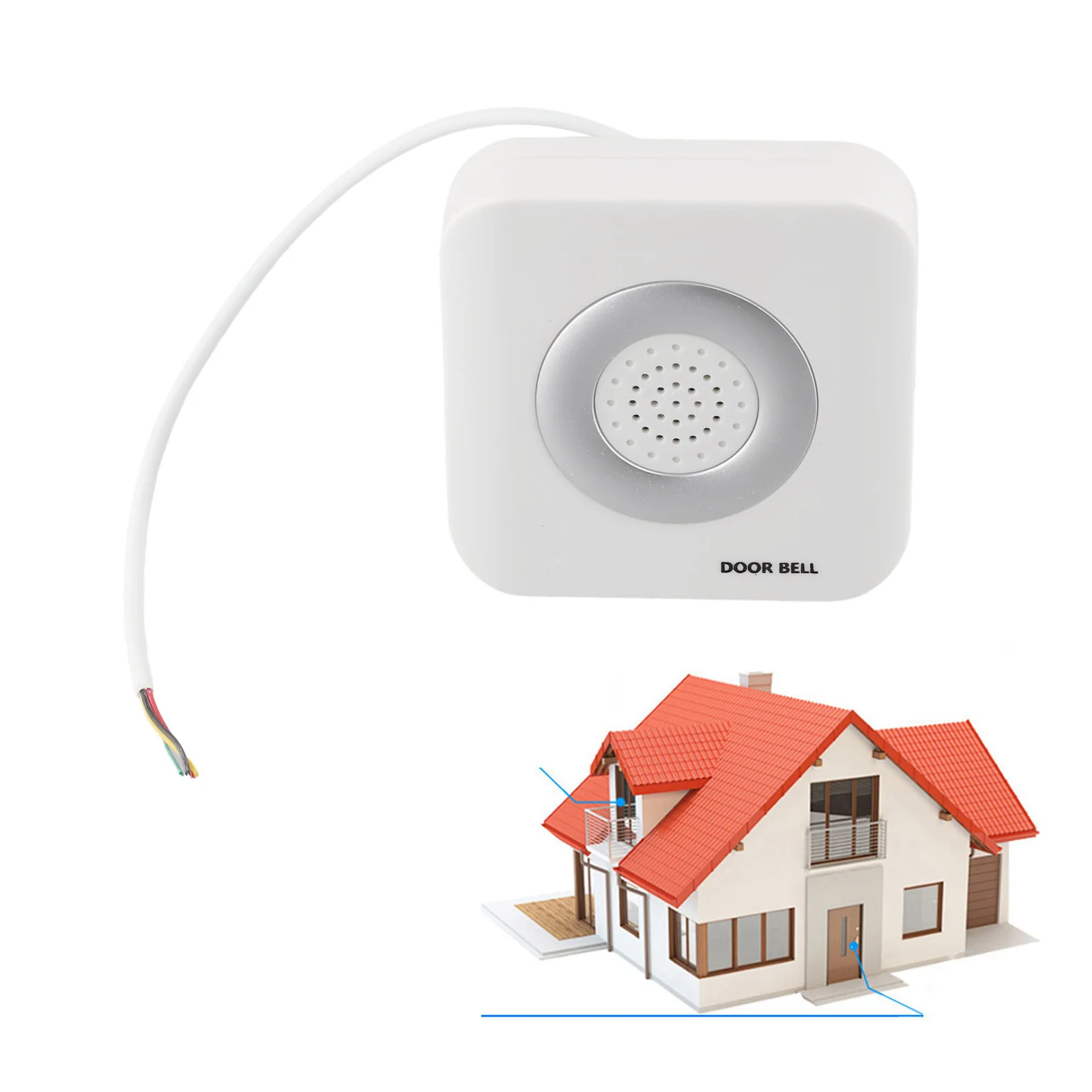 DC 12V Wired Doorbell Wall-mounted Design Access Control Four-Wire Dingdong Electronic Doorbell Home Access Control Accessories