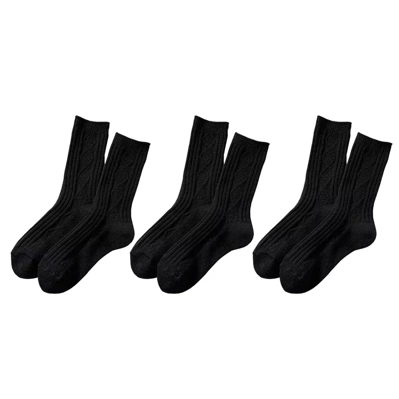 Luxurious Women's Cashmere Wool Thermal Socks – Winter Collection in Black & White