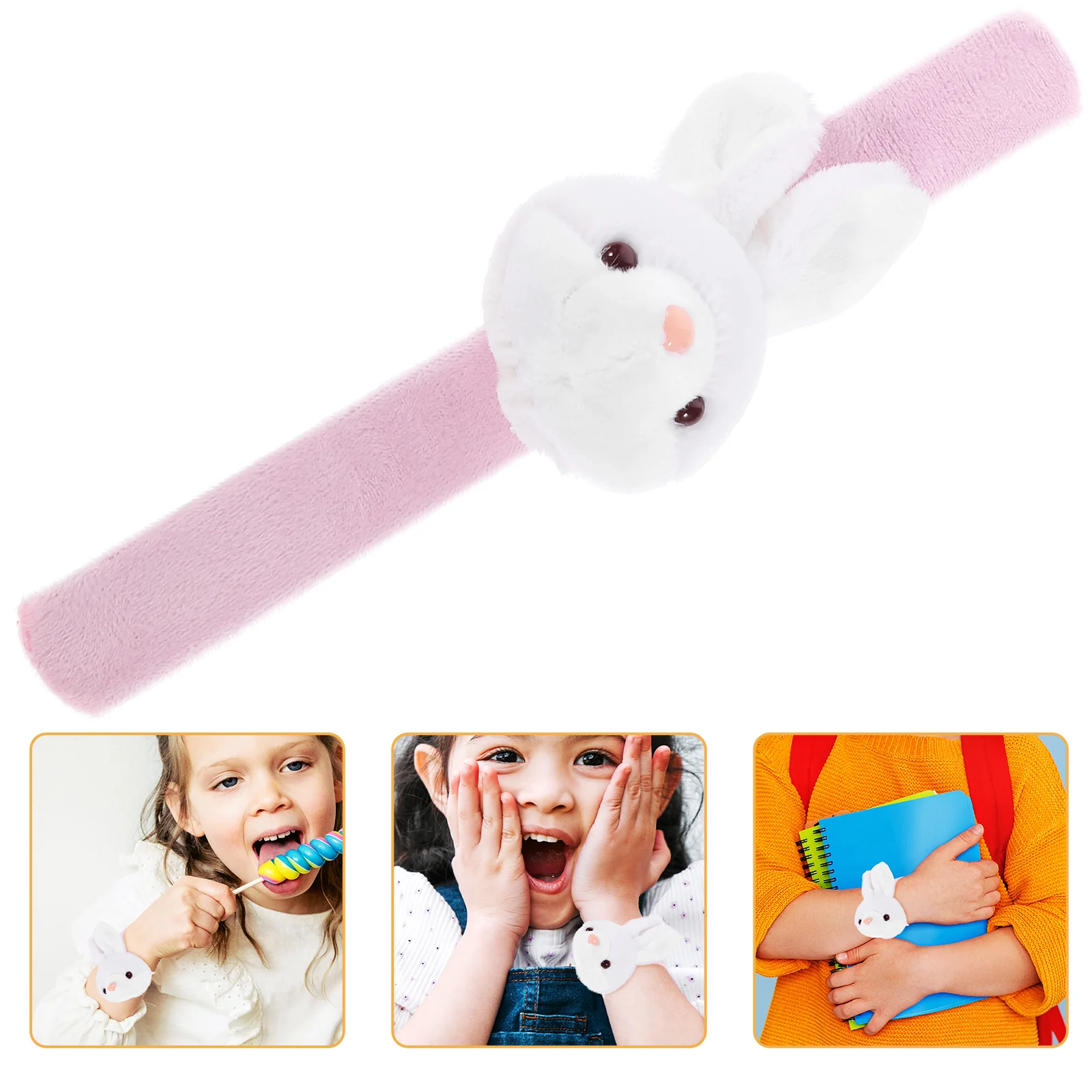 

Easter Rabbit Slap Bracelets Stuffed Bunny Slap Wristband Plush Rabbit Wrist Huggers Animal Slap Band Easter Basket