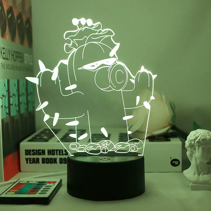 Creative 3D Night Light - Football Zombie & Peashooter Figurine Toy