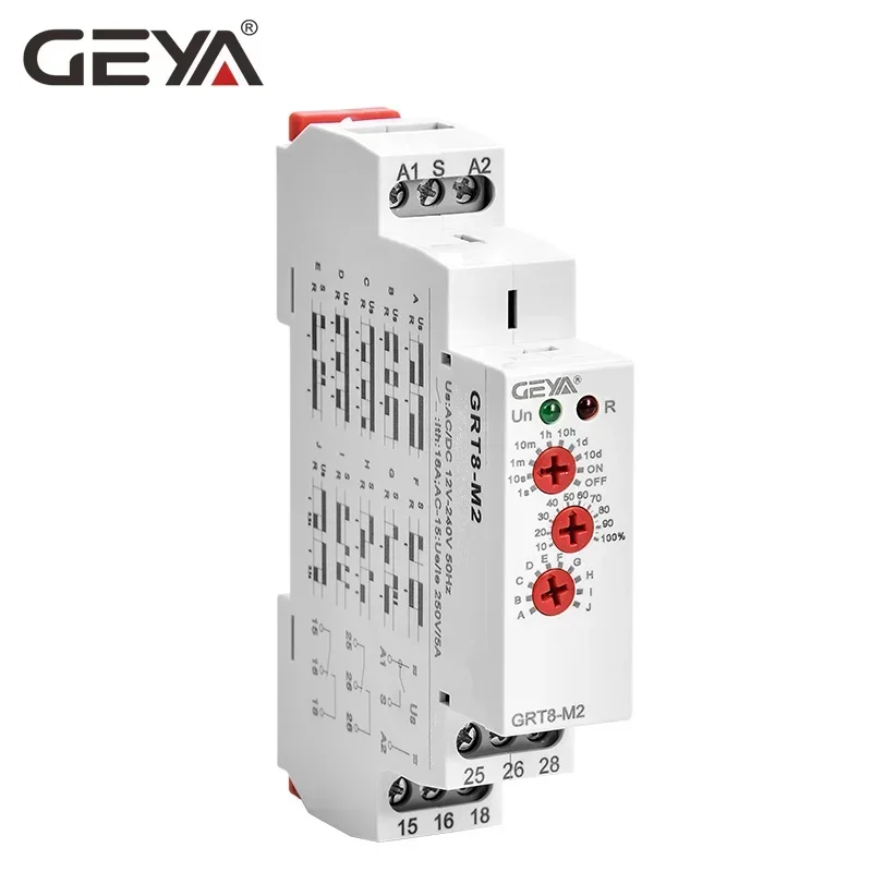 GEYA Multifunction Timer Relay Electronic Adjustable or Digital Setting Timer Switch 12V 24V 48V 110V 220V GRT8-M GRT8-K 3