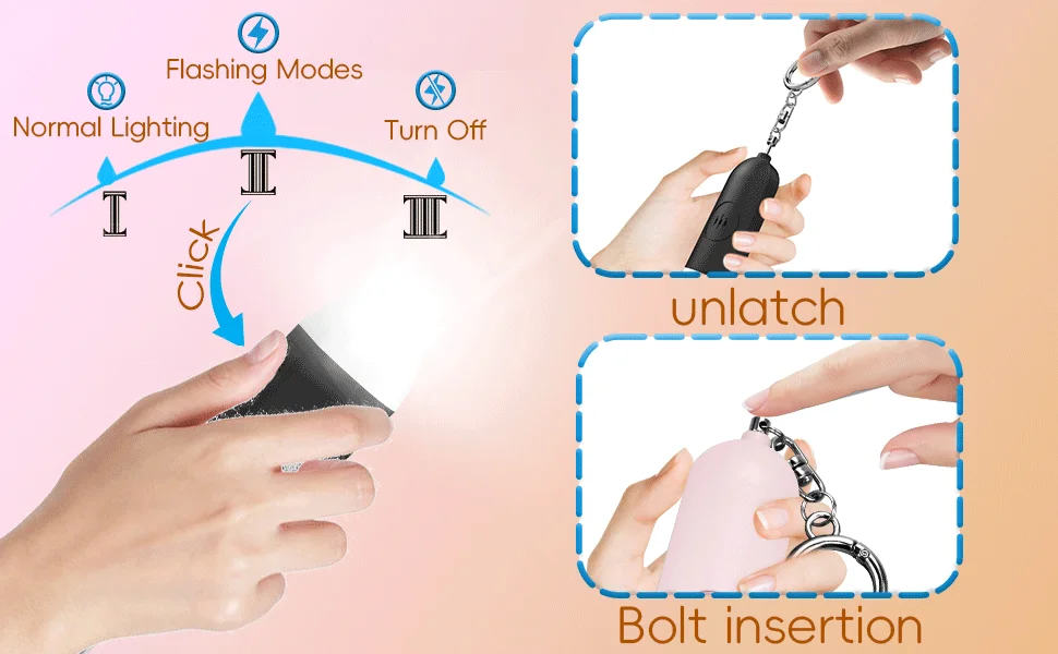 AIYATO Locator Emergency SOS 130DB Personal Alarm Self Defense Emergency Button