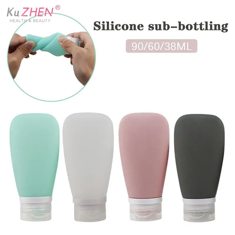 30ml 60ml 90ml 누출 방지 빈 여행용 병, 소프트 실리콘 리필 가능 서브 보틀링 휴대용 화장품 샤워 젤 샴푸 병