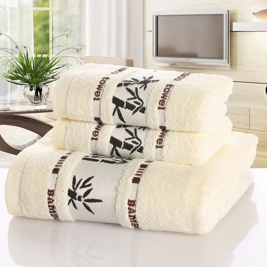 Bamboo Fiber Towels Set Home Bath Towels for Adults Face Towel Thick Absorbent Luxury Bathroom Toalha De Praia