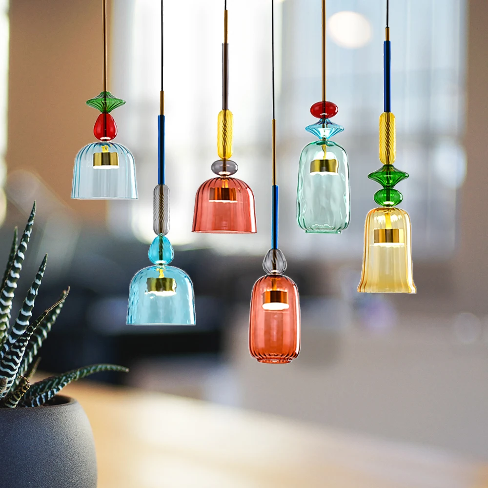 

Nordic Macaron LED Pendant Lights Restaurant Loft Pendant Lamps Dining Room Living Room Hanging Lamp Kitchen Lighting Fixtures