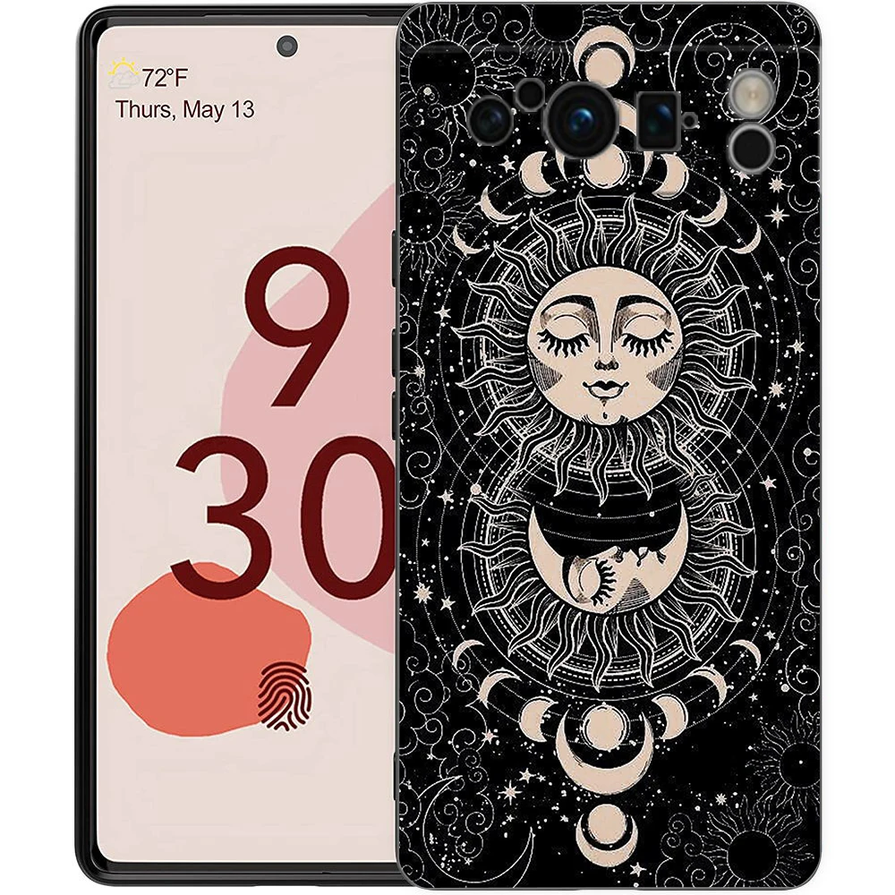 Celestial Night Art Silicone Shockproof Phone Case - Black Cover