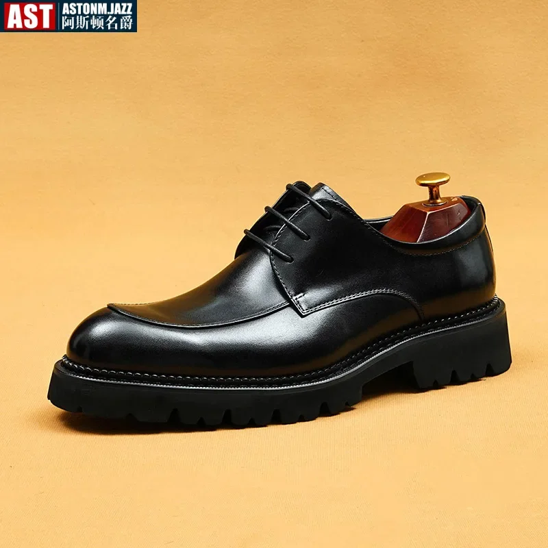 Luxury Mens Oxford Genuine Leather Shoes Black Brown Classic Shoes Brogue Lace Up Dress Wedding Office Business Men Formal