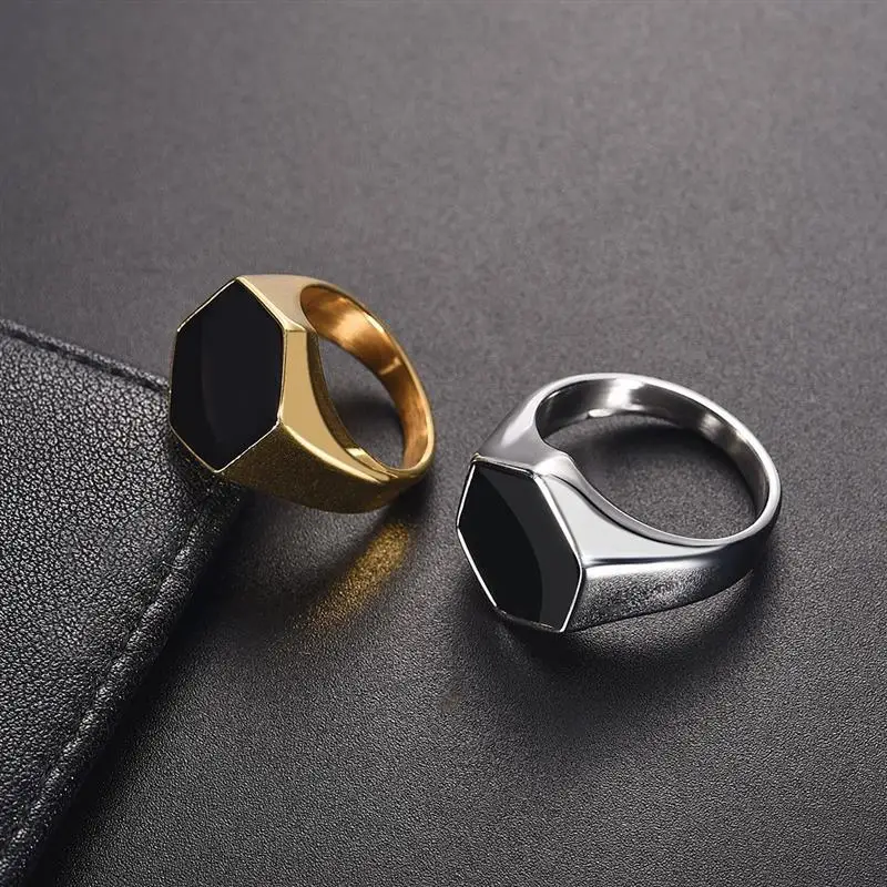 Ring for men hexagonal shape