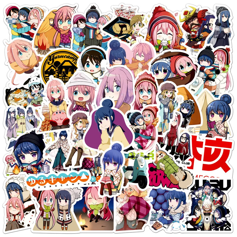 

50pcs Anime Laid-Back Camp Series Graffiti Stickers Suitable for Helmets Desktop Wall Decoration DIY Sticker Pack Wholesale