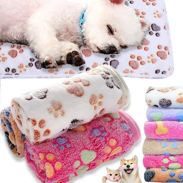 Soft Fluffy High Quality Pet Blanket Cute Cartoon Pattern Pet Mat Warm and Comfortable Blanket for Cat Dogs Mat 3