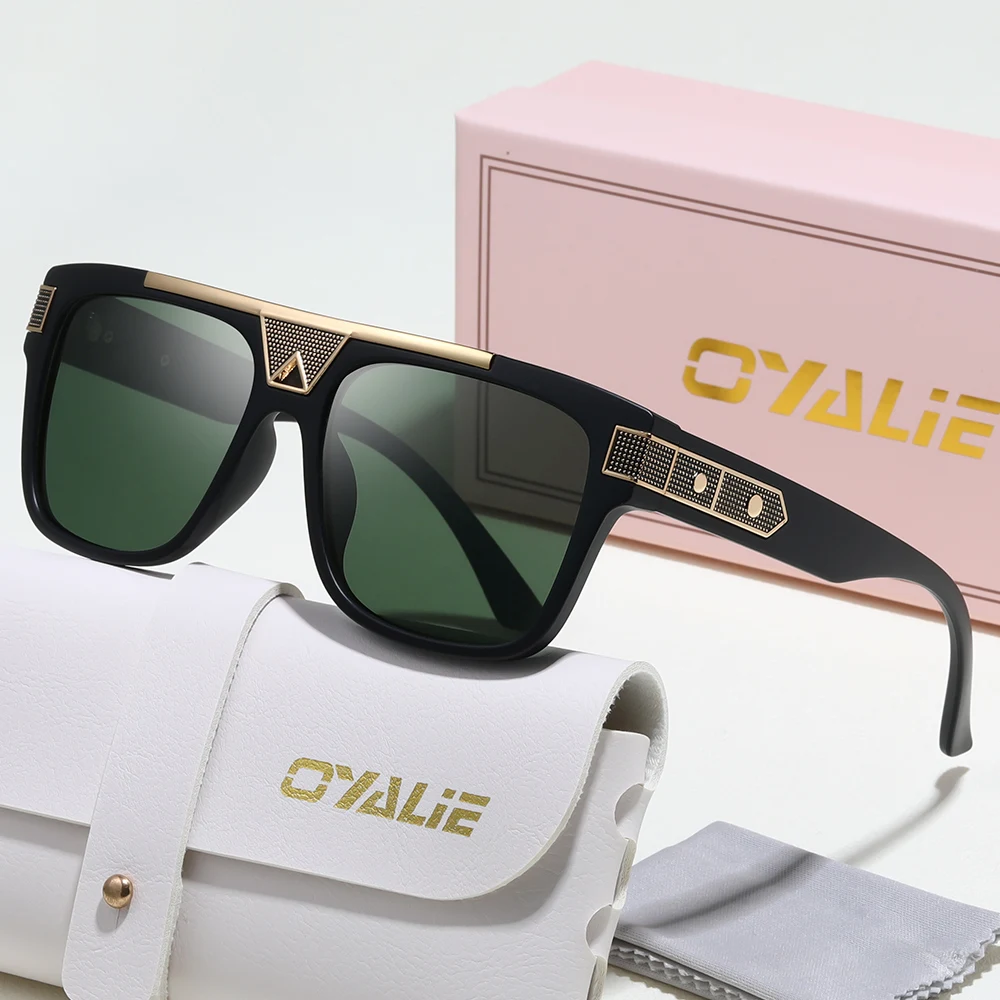 Oyalie Klassische und Dezente Quadratische Sonnenbrille, Entworfen von Hochwertigen Luxusdesignern mit Kühnen Linien, Strahlt Retro-Modebewusstsein aus und Zeigt den Charakter und den Charme des Trägers