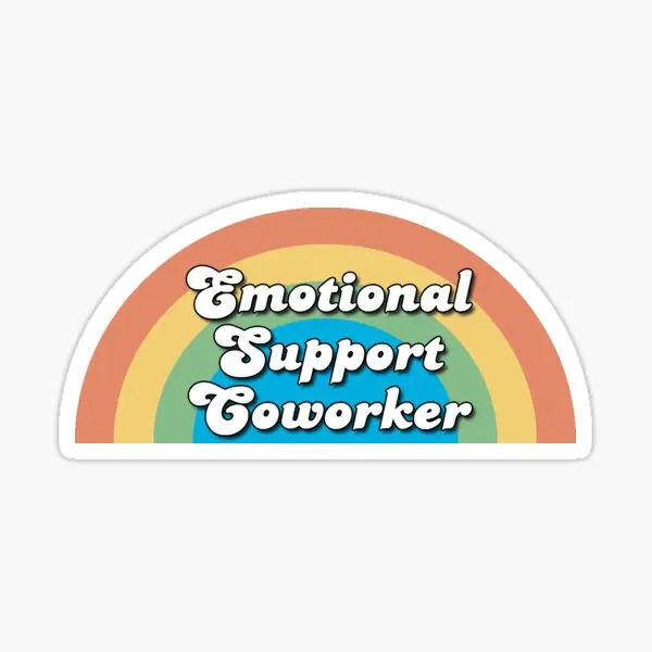 Emotional Support Coworker 5PCS Stickers for Cartoon Background Car Water Bottles Laptop Home Print Room Luggage Kid Funny Wall