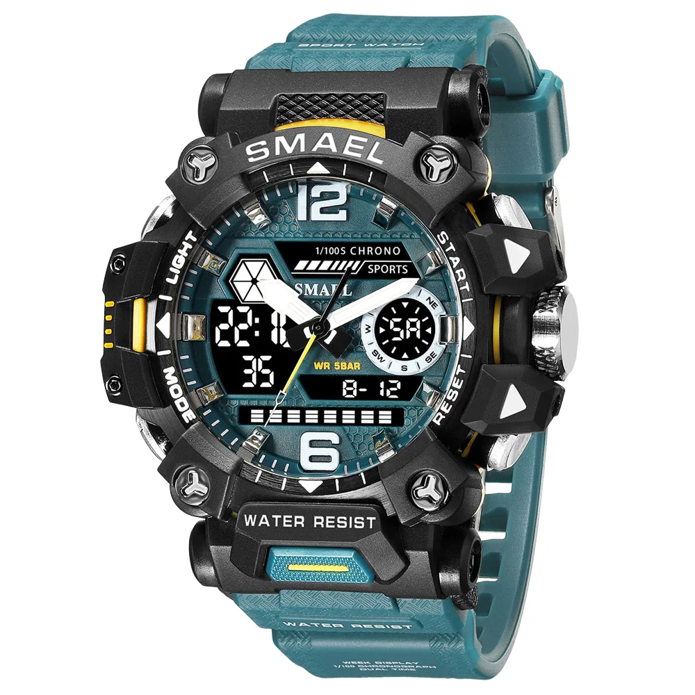 

Military Man Alarm Stopwatch Quartz Wristwatch Male Digital Clock Dual Display Men Watches Waterproof Sports Watch