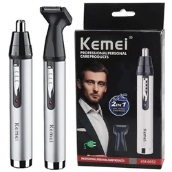 Rechargeable All-in-One Grooming Kit for Men - Electric Nose, Ear, Eyebrow, and Beard Trimmer (KM-6652)