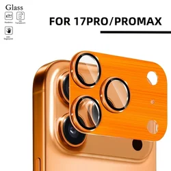 Premium Tempered Glass Camera Lens Protector with Metal Ring Cover - iPhone 17 Pro Max (Orange)