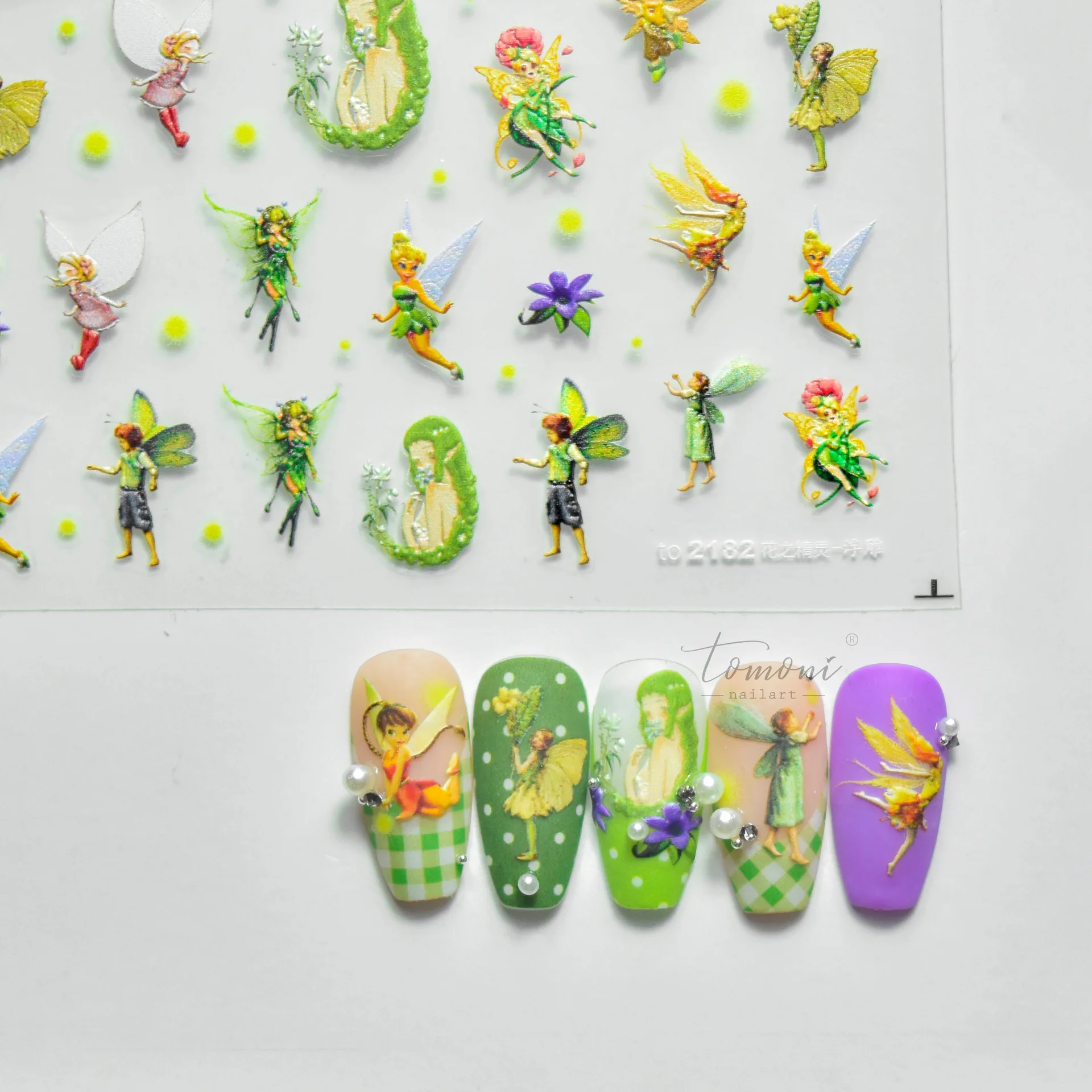 5D-Flower-Fairy-Nail-Art-Stickers-Cartoon-Flower-Elves-Self-Adhesive ...