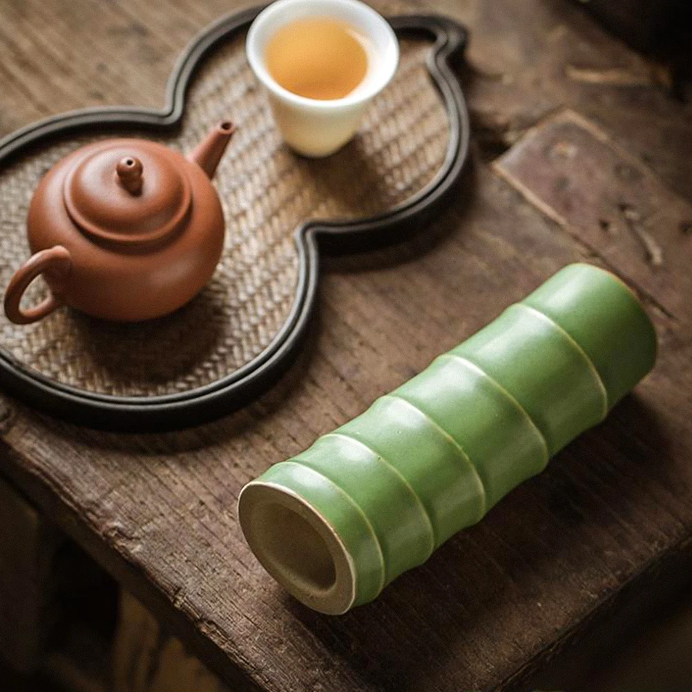 Bamboo Cylindrical Vase Ceramic Imitation Bamboo Vase Creativity Flower Arrangement Vase Office Desktop Decorations Home Decor 4