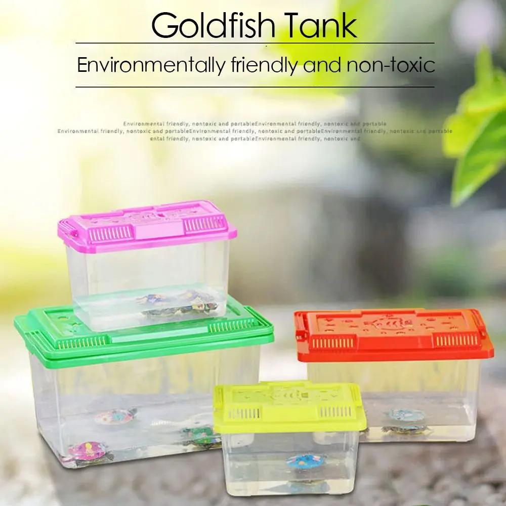 Portable Transparen Feeding Aquarium Pet Products Goldfish Tank Turtle Tank Hamster Box fish aquarium turtle tank
