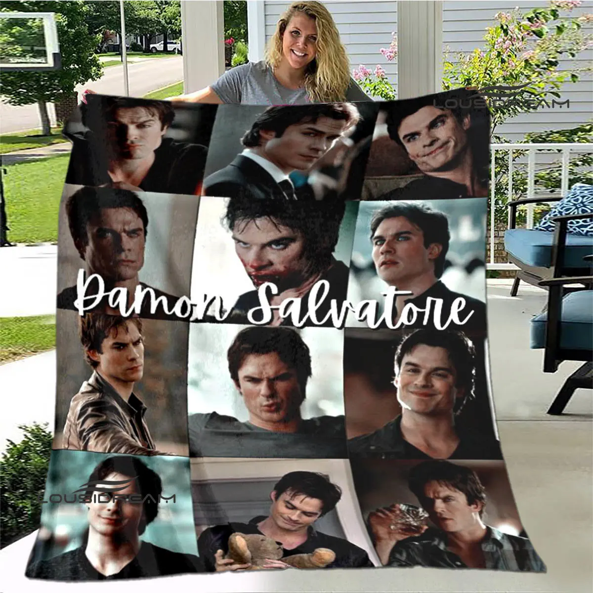 TheVampireDiariesDamonsalvatoreblanketflannelblankethometravel