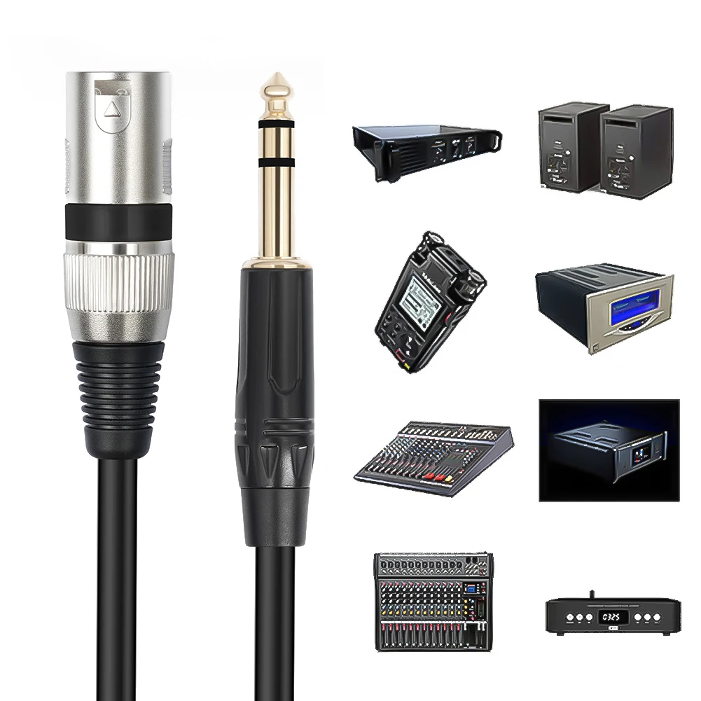 1/2/3/5/10M 6.35mm To XLR Male Cable Male To Male Quarter Inch To XLR Patch Cable 1/4 Inch Jack To XLR Male Cable for Microphone 1