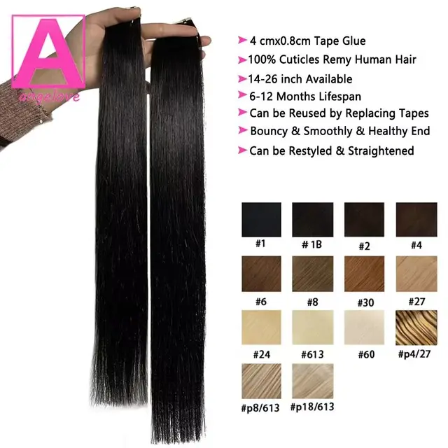 Straight Tape in Human Hair Extensions: High Quality Remy Hair for Effortlessly Beautiful Hair