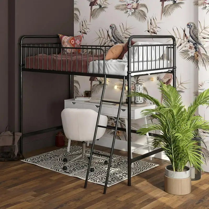 

Twin Metal Loft Bed, Black Base para cama Inflatable bed Human dog bed