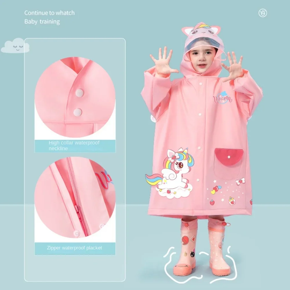 Rain Suit Children's Raincoat Cartoon Boys and Girls Kindergarten Elementary Children Baby Little Children Bag Bit Poncho rain poncho raincoat suit