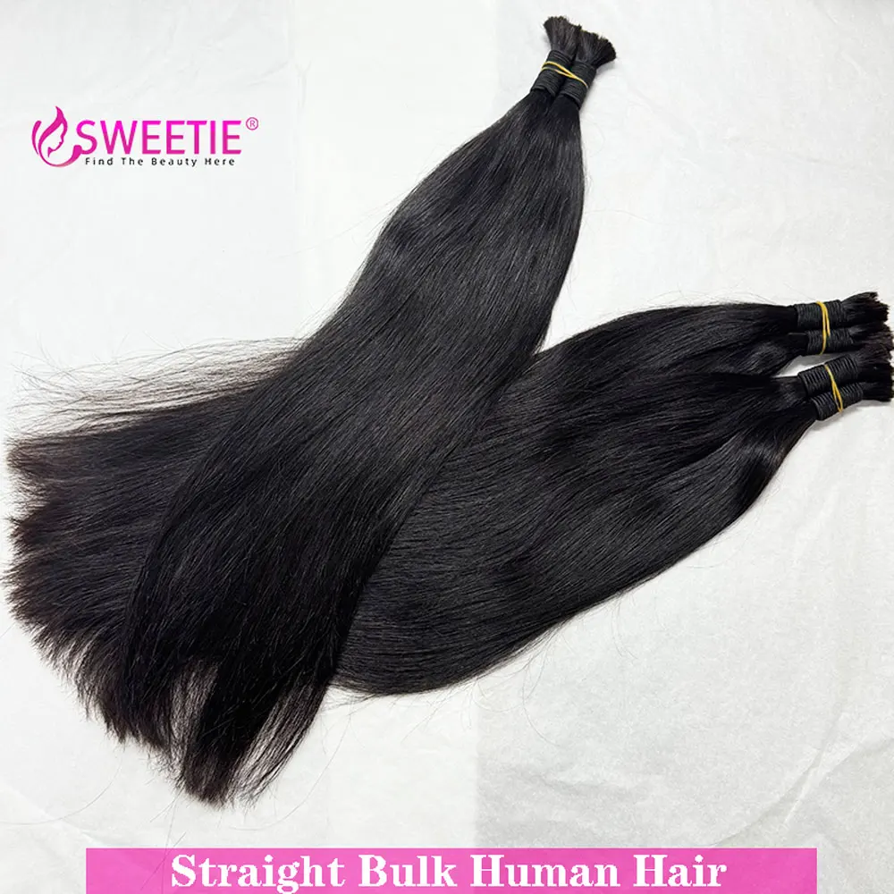12A Bone Straight Raw Vietnamese Bulk Straight Human Hair For Braiding No Weft Straight Human Hair Bulk Extensions Bundles 3