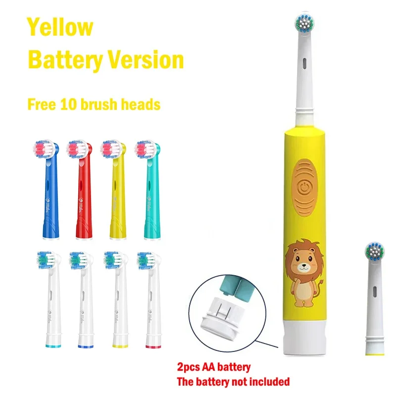 Vibrant Cartoon Electric Toothbrush for Kids - Soft Bristles & Gentle Gum Care, Battery-Powered for Ages 3-15