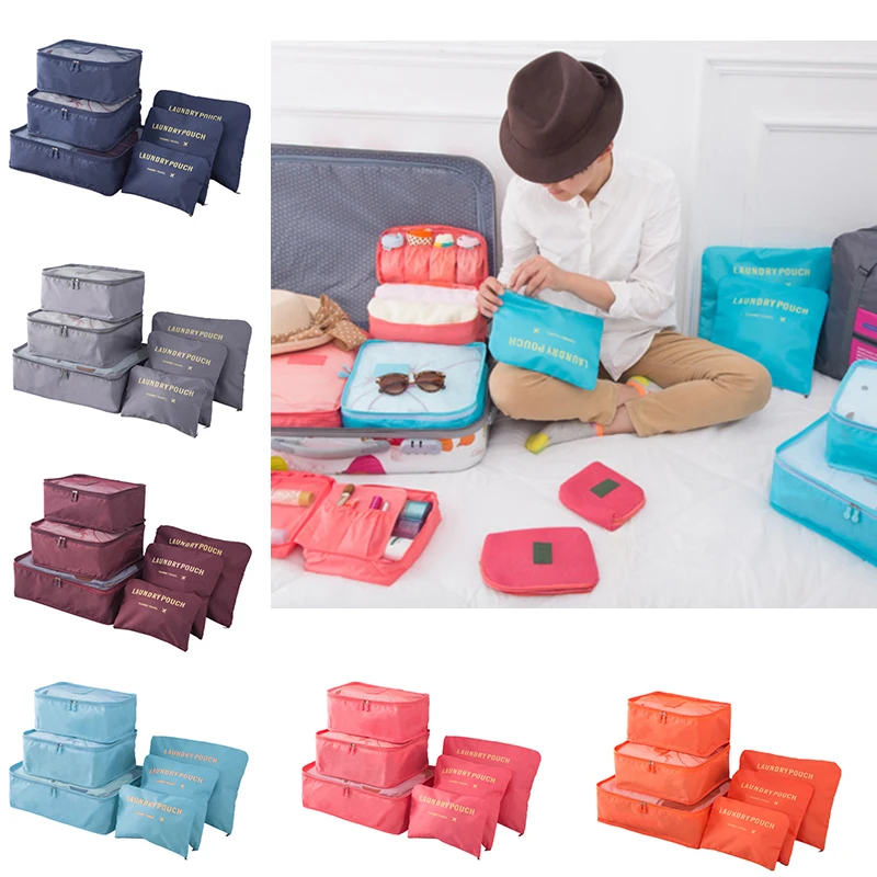 

Travel Storage Bag Set for Clothes Tidy Organizer Wardrobe Suitcase Pouch Travel Organizer Bag Case Shoes Packing Cube Bag