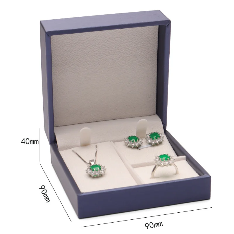 Elegant Brushed Leather Jewelry Set Box with Right Angle Flap