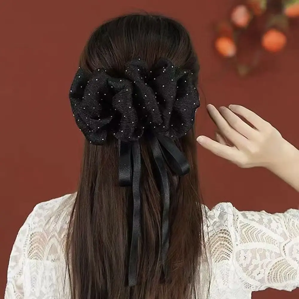 

Bow Hair Pins Headwear Ribbon Dots Hair Clips Mesh Large Ponytail Clip Wedding