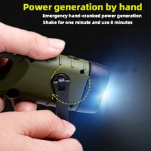 

Emergency Flashlight-hand Crank Power Generation Outdoor Solar Charging Mini Generator LED Light Outdoor Camping Light