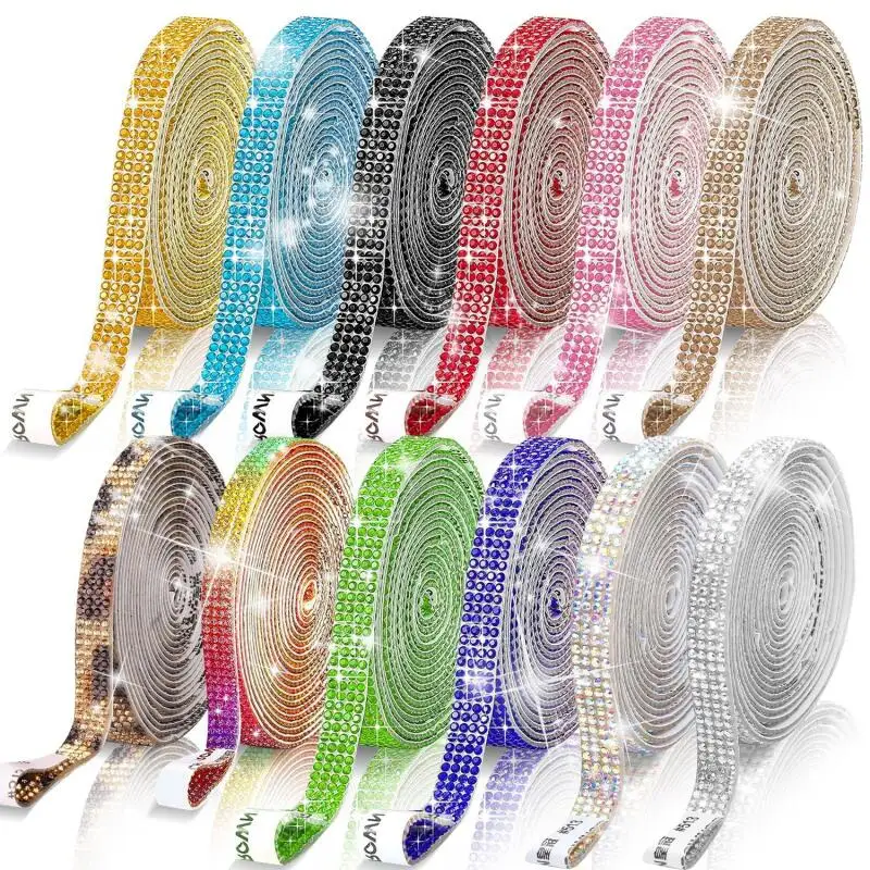 1 Yard selbstklebende Strass-Aufkleber, Kristall-Diamant-Band, DIY-Strassband für Kleidung, Schuhe, Autotelefon, Heimdekoration