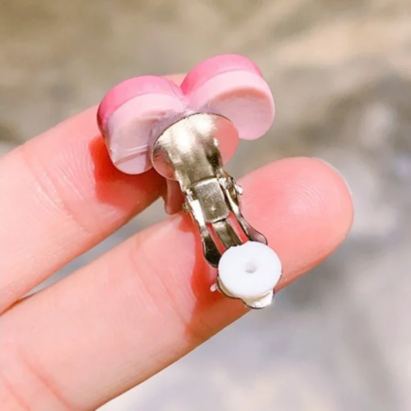No Ear Holes Children Earrings Ear Clips Princess Girls Cute Flower Pain Proof Studs Fashion Kids First Jewelry Gifts 10Pcs