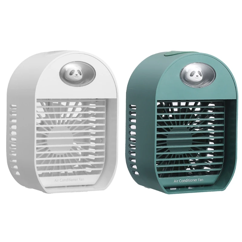 

Movable Desktop Cooling Fan Air Humidifying Spray Fan Low Noise Air-Conditioning Fan for Bedroom Office Travel