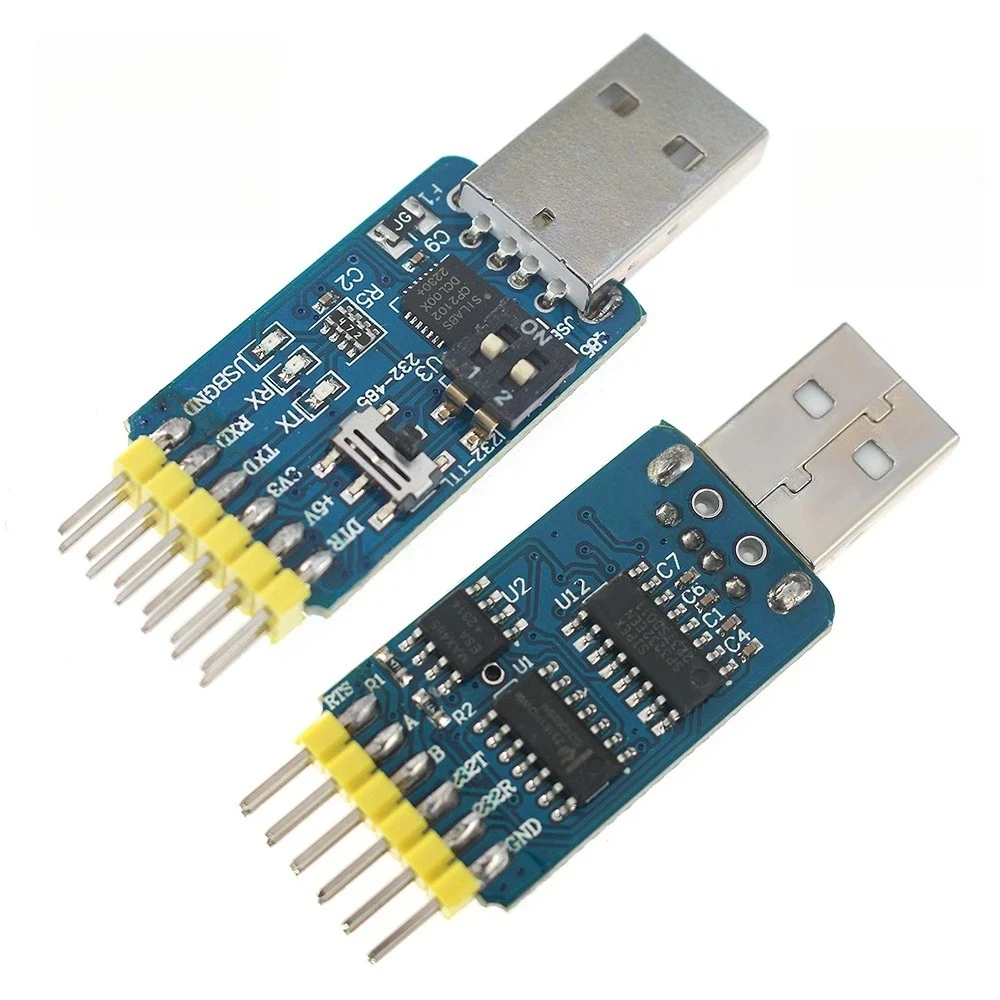 6 in 1 USB Serial Adapter CP2102 USB To TTL/RS232/RS485 Converter 3.3V/5V Level Shifter for Arduino/STM32