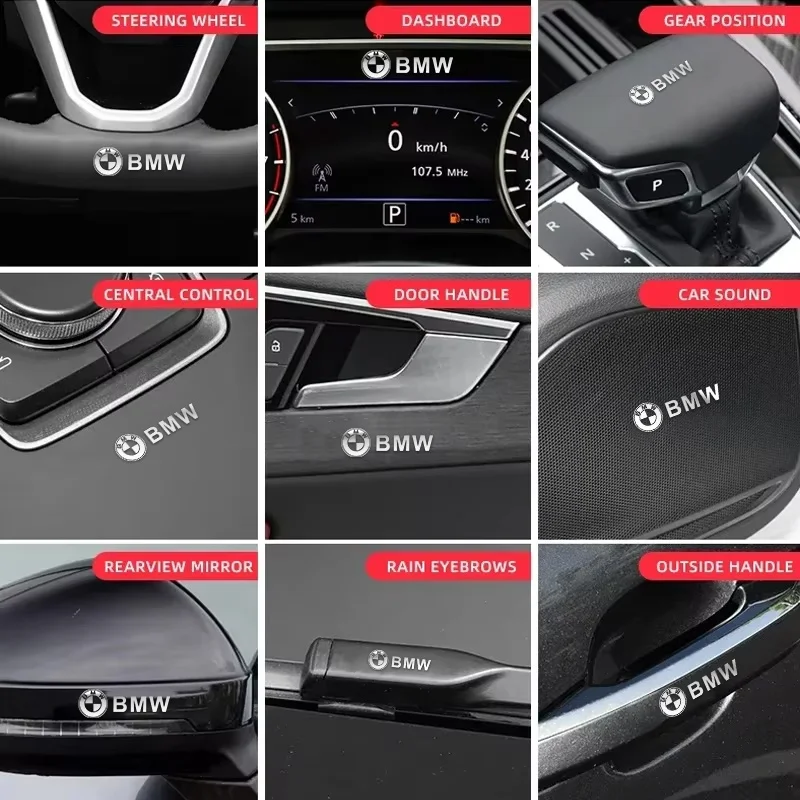 For BMW E34 E46 E39 E38 E90 E60 E36 F30 F30 F10 E92 E38 E91 M3 M5 Car Metal Creative Stickers Waterproof Dirt-proof Stickers 6