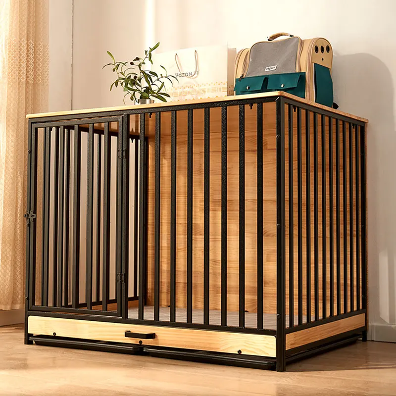 

Large dog cages, non stainless steel, medium-sized dog kennel toilets, integrated household small dog cages with fecal leakage