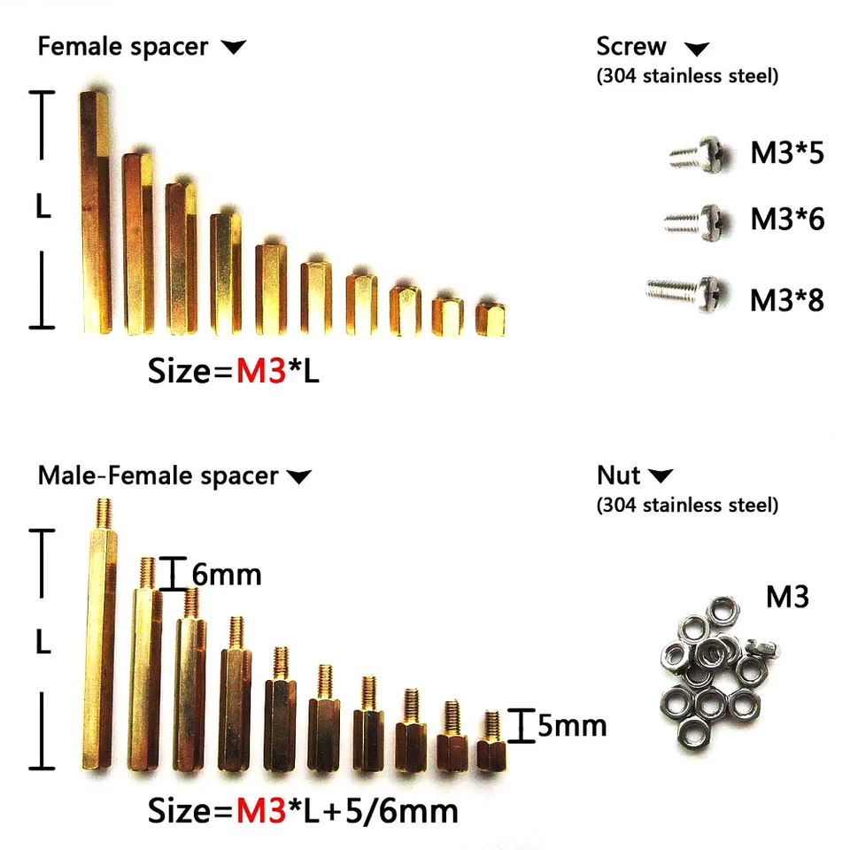 PATIKIL 6 stks M3 afstandhouders, M3 50 6mm spacer afstandhouders PATIKIL 6 stks M3 afstandhouders, M3 50 6mm spacer afstandhouders