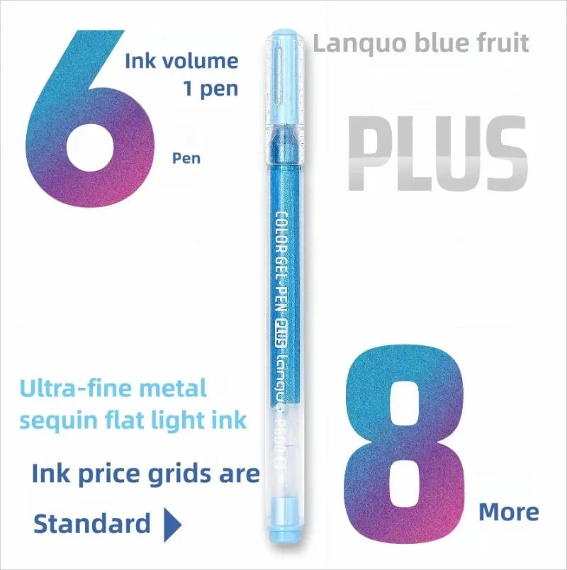 LANGUO Glitter Effects Gel Pen - Large Capacity 4-Color Set for Writing, Painting, and Drawing